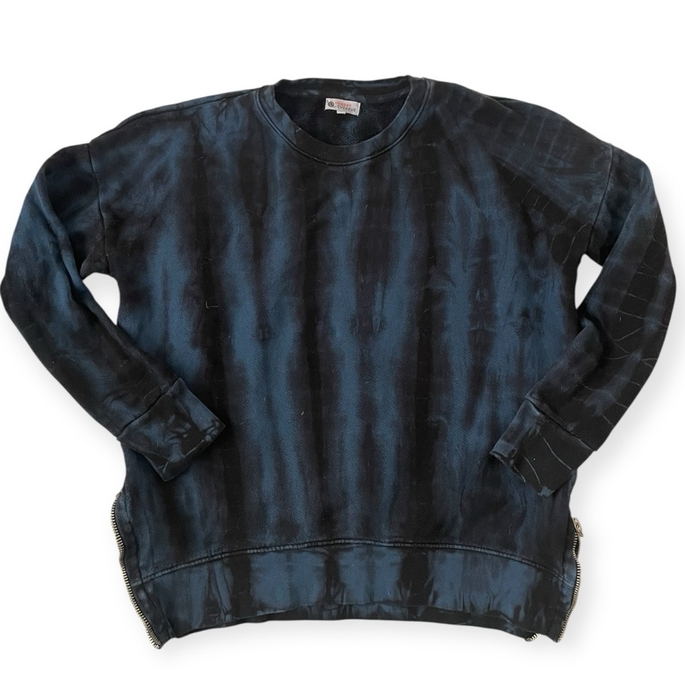 Sundry For Evereve Tiedye Sweatshirt Womens XS 0 Blue Black Cotton Pullover boxy